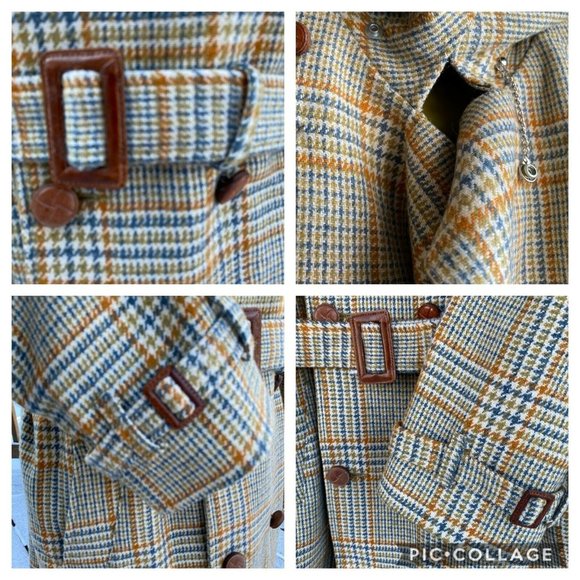 Vtg 70s Sir Jac Crest of Outerwear Plaid Coat - Picture 11 of 12